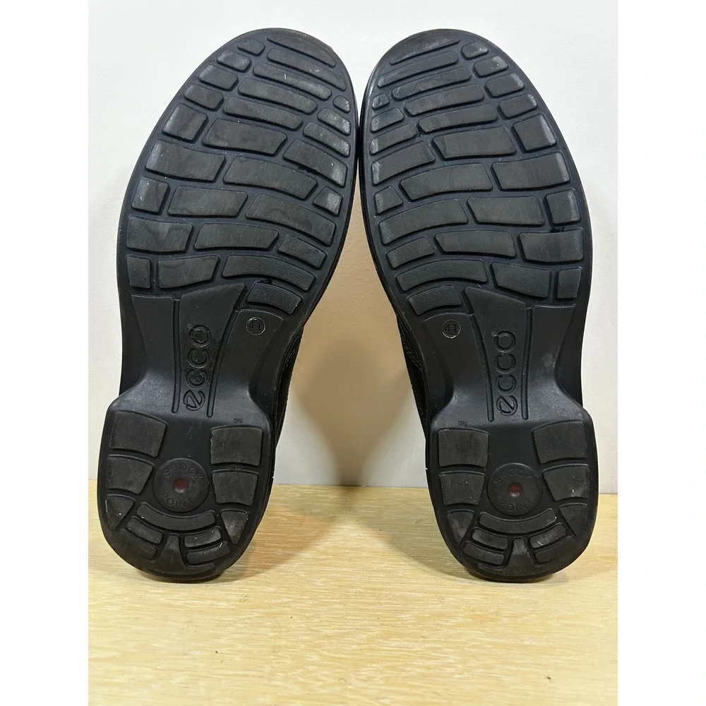 ECCO Mens Black Leather Slip On Loafers Bicycle Toe Dress Shoes Size 42 US 8-8.5
